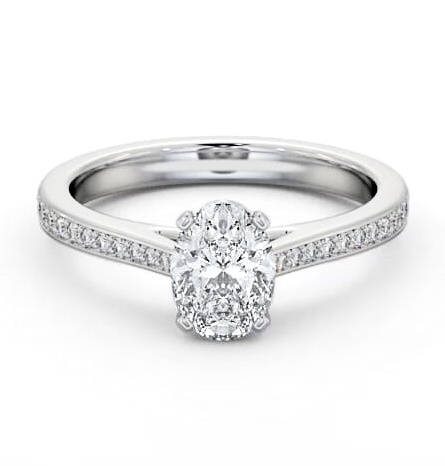 Oval Diamond 4 Prong Engagement Ring Palladium Solitaire with Channel ENOV32S_WG_THUMB2 