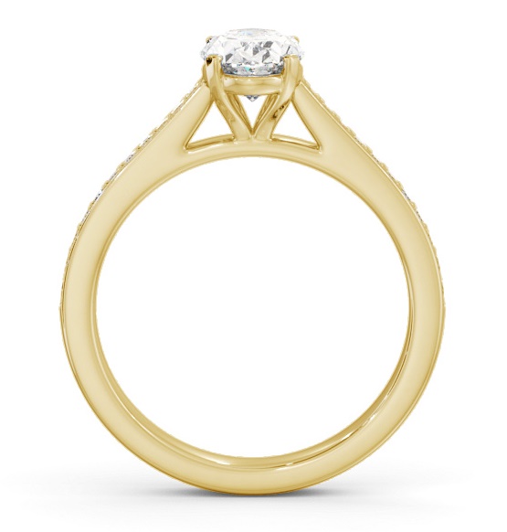 Oval Diamond 4 Prong Engagement Ring 18K Yellow Gold Solitaire ENOV32S_YG_THUMB1 
