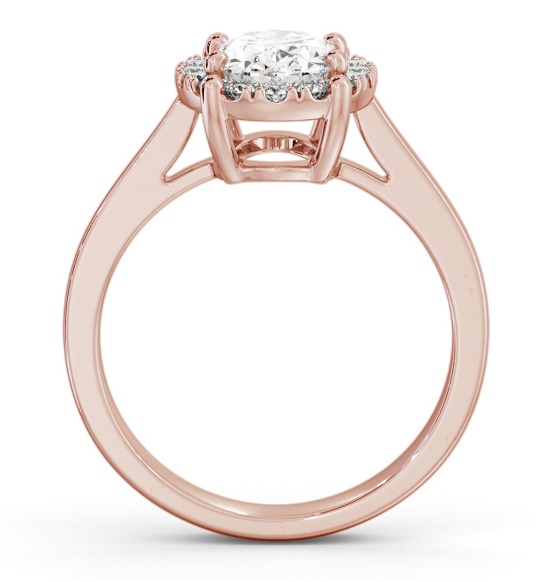 Halo Oval Diamond Cluster Engagement Ring 9K Rose Gold ENOV33_RG_THUMB1 