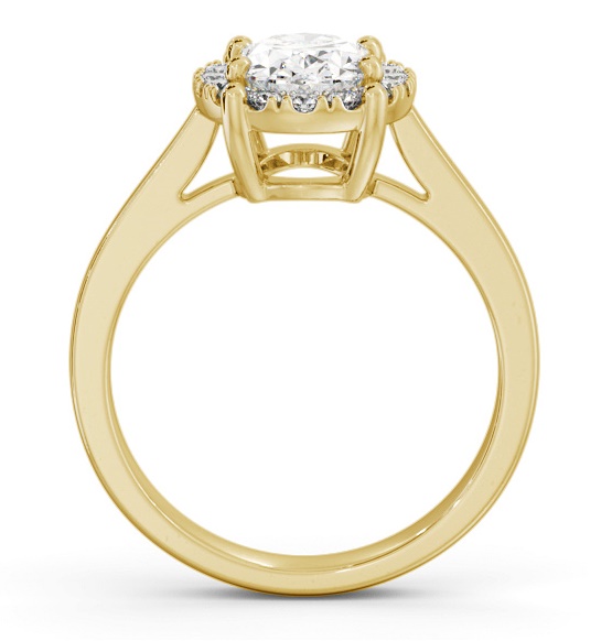 Halo Oval Diamond Cluster Engagement Ring 18K Yellow Gold ENOV33_YG_THUMB1 