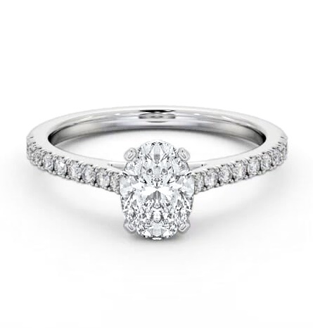 Oval Diamond 4 Prong Engagement Ring Palladium Solitaire with Channel ENOV33S_WG_THUMB2 