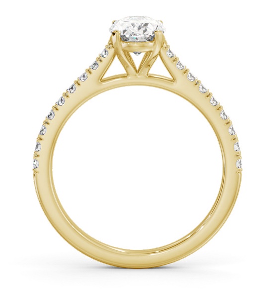 Oval Diamond 4 Prong Engagement Ring 18K Yellow Gold Solitaire ENOV33S_YG_THUMB1 
