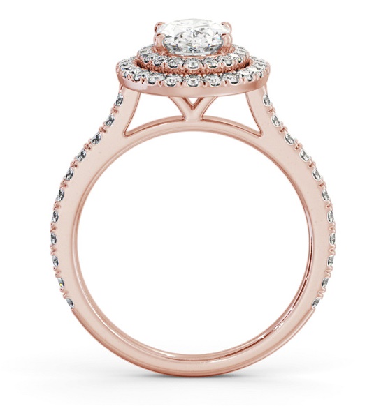Double Halo Oval Diamond Engagement Ring 9K Rose Gold ENOV35_RG_THUMB1 