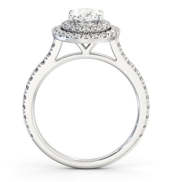 Double Halo Oval Diamond Engagement Ring 9K White Gold ENOV35_WG_THUMB1 