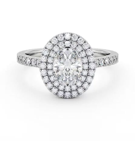 Double Halo Oval Diamond Engagement Ring Palladium ENOV35_WG_THUMB1