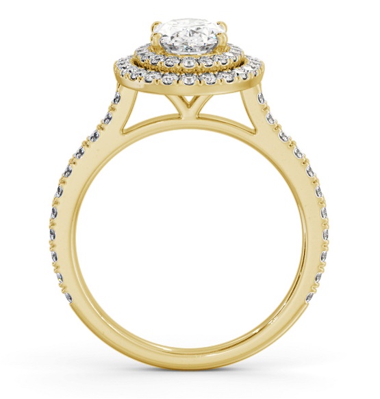 Double Halo Oval Diamond Engagement Ring 9K Yellow Gold ENOV35_YG_THUMB1 