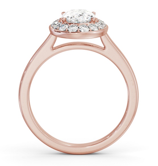 Halo Oval Diamond Engagement Ring 18K Rose Gold ENOV36_RG_THUMB1 