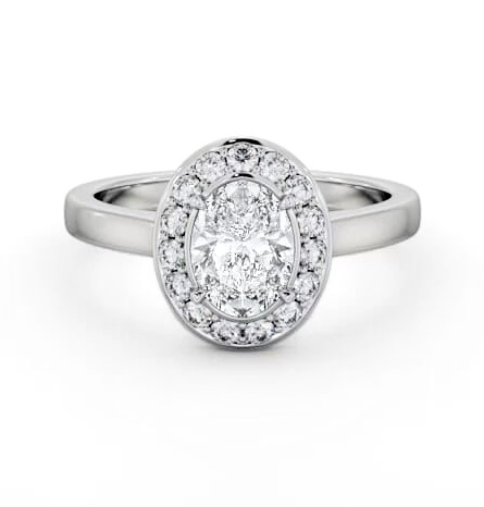 Halo Oval Diamond Engagement Ring 18K White Gold ENOV36_WG_THUMB2 