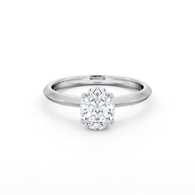 Oval Diamond Engagement Ring Palladium Solitaire - Damiya ENOV37_WG_HAND
