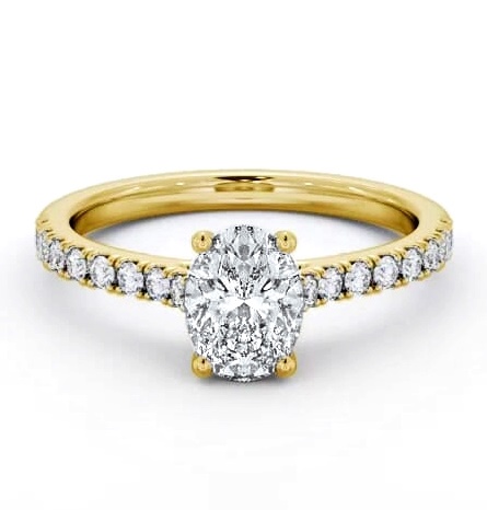 Oval Diamond 4 Prong Engagement Ring 18K Yellow Gold Solitaire ENOV37S_YG_THUMB1