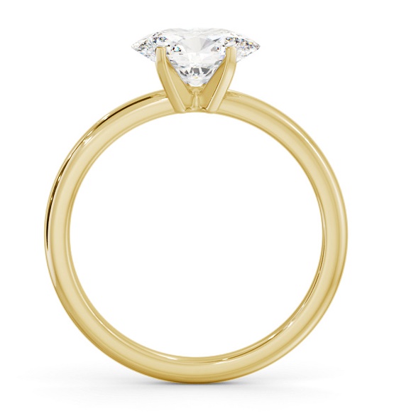 Oval Diamond East To West Style Ring 18K Yellow Gold Solitaire ENOV38_YG_THUMB1 