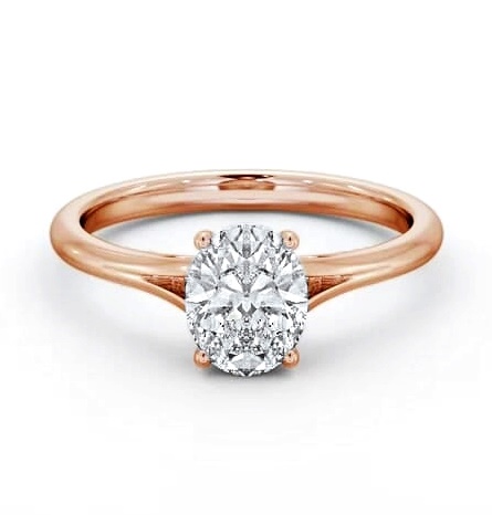 Oval Diamond Floating Head Design Ring 18K Rose Gold Solitaire ENOV39_RG_THUMB2 