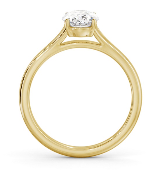 Oval Diamond Floating Head Design Ring 18K Yellow Gold Solitaire ENOV39_YG_THUMB1 
