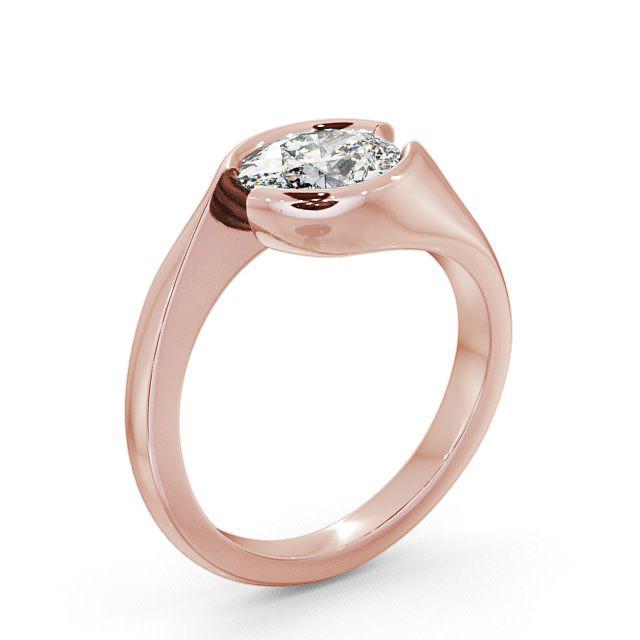 Oval Diamond Engagement Ring 9K Rose Gold Solitaire - Kylen ENOV3_RG_HAND