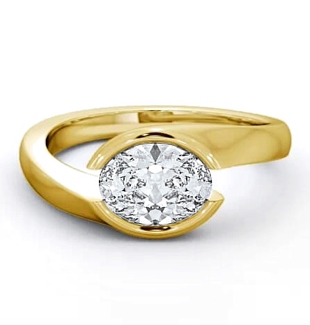 Oval Diamond Sweeping Tension Set Ring 18K Yellow Gold Solitaire ENOV3_YG_THUMB2 