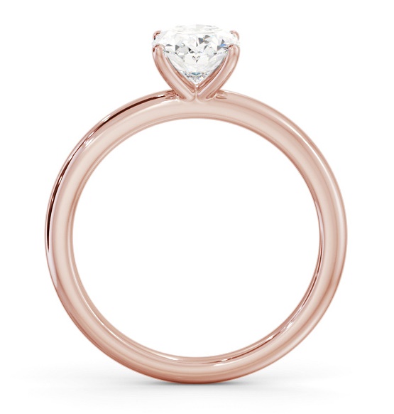 Oval Diamond Sleek 4 Prong Engagement Ring 18K Rose Gold Solitaire ENOV40_RG_THUMB1 