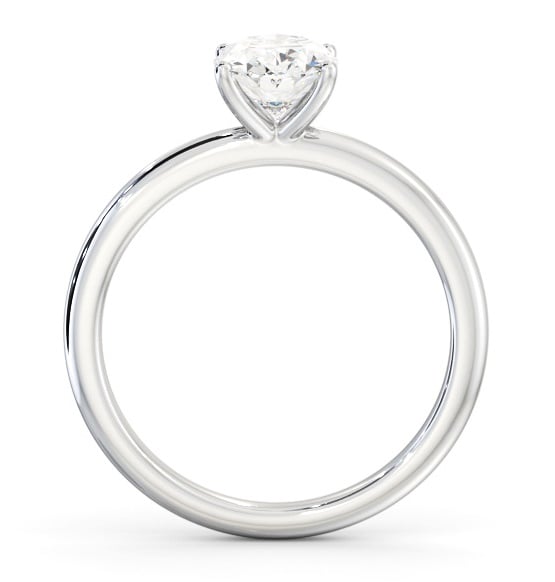 Oval Diamond Sleek 4 Prong Engagement Ring 18K White Gold Solitaire ENOV40_WG_THUMB1 