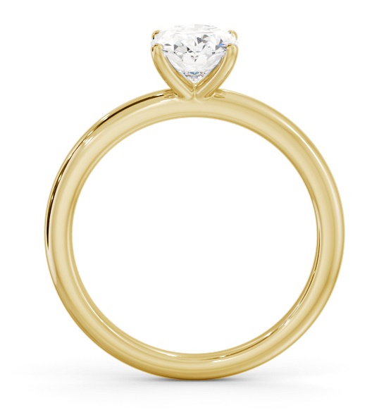 Oval Diamond Sleek 4 Prong Engagement Ring 18K Yellow Gold Solitaire ENOV40_YG_THUMB1 