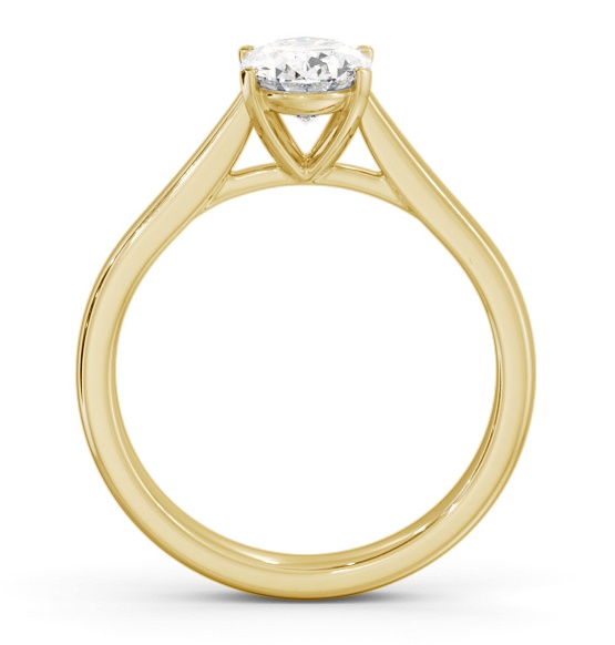 Oval Diamond Classic 4 Prong Engagement Ring 18K Yellow Gold Solitaire ENOV41_YG_THUMB1 