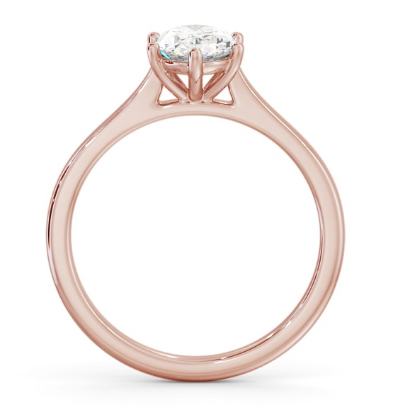 Oval Diamond Classic 6 Prong Engagement Ring 18K Rose Gold Solitaire ENOV42_RG_THUMB1 