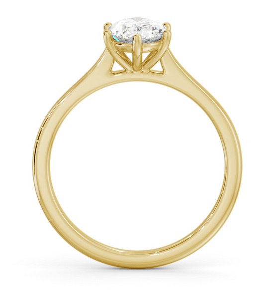 Oval Diamond Classic 6 Prong Engagement Ring 9K Yellow Gold Solitaire ENOV42_YG_THUMB1 