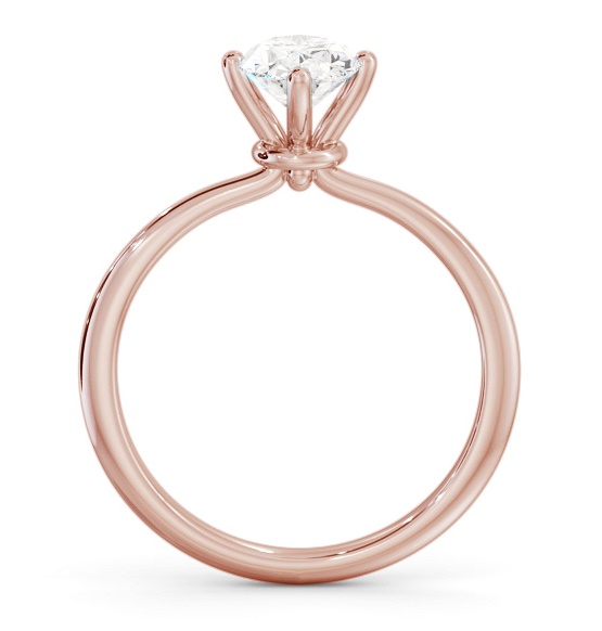 Oval Diamond Dainty 4 Prong Engagement Ring 18K Rose Gold Solitaire ENOV43_RG_THUMB1 