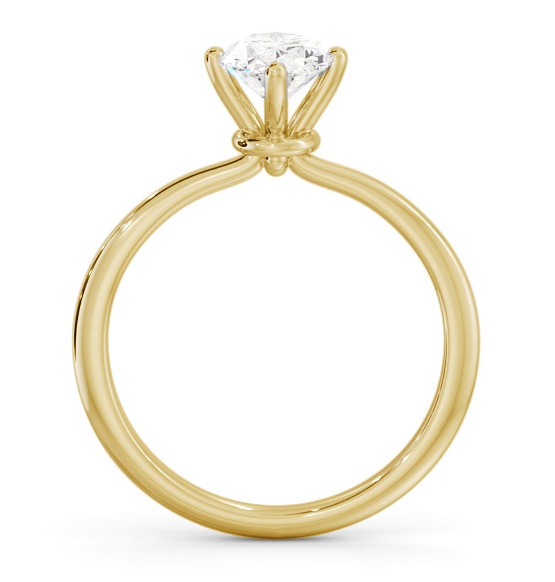 Oval Diamond Dainty 4 Prong Engagement Ring 18K Yellow Gold Solitaire ENOV43_YG_THUMB1 