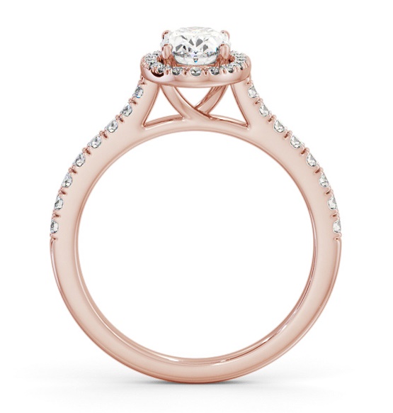 Halo Oval Diamond Classic Engagement Ring 18K Rose Gold ENOV44_RG_THUMB1 