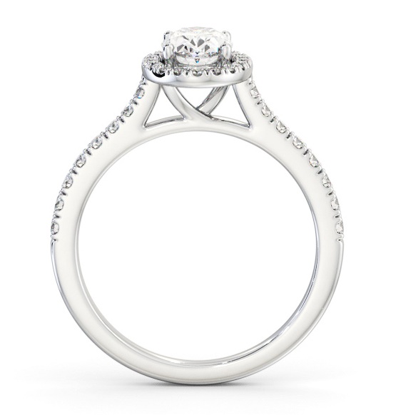 Halo Oval Diamond Classic Engagement Ring 18K White Gold ENOV44_WG_THUMB1 