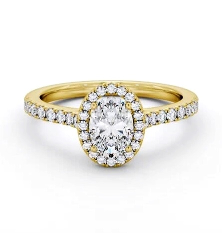 Halo Oval Diamond Classic Engagement Ring 9K Yellow Gold ENOV44_YG_THUMB1