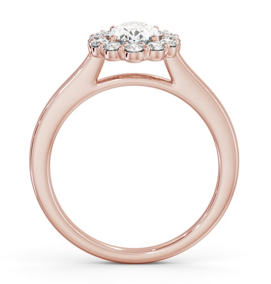 Halo Oval Diamond Elegant Style Engagement Ring 18K Rose Gold ENOV45_RG_THUMB1 