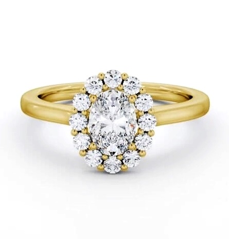 Halo Oval Diamond Elegant Style Engagement Ring 9K Yellow Gold ENOV45_YG_THUMB1
