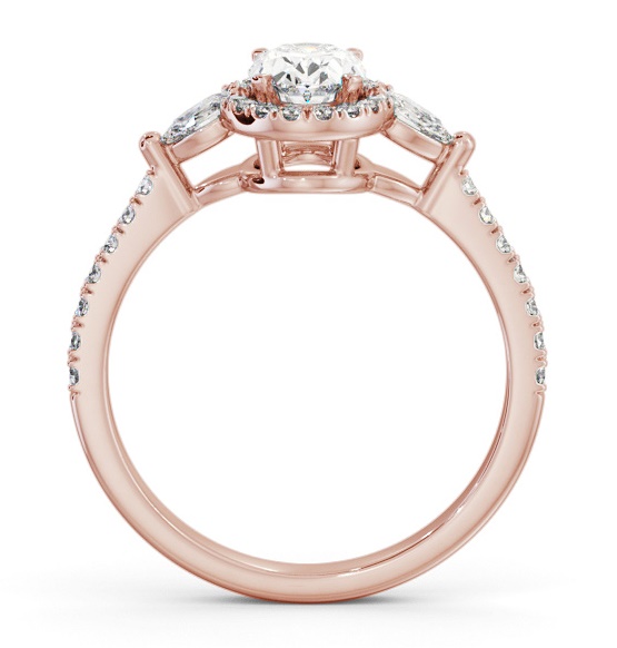 Halo Oval with Pear Diamond Engagement Ring 18K Rose Gold ENOV46_RG_THUMB1 