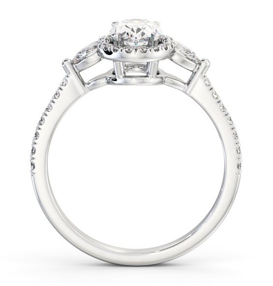 Halo Oval with Pear Diamond Engagement Ring Palladium ENOV46_WG_THUMB1 