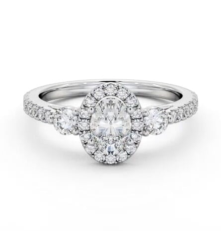 Halo Oval Diamond with Sweeping Prongs Engagement Ring Palladium ENOV47_WG_THUMB2 