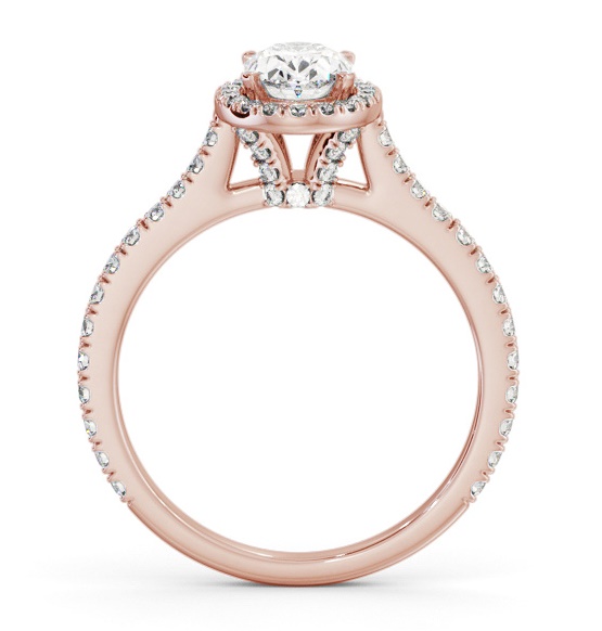Halo Oval Ring with Diamond Set Supports 18K Rose Gold ENOV49_RG_THUMB1 