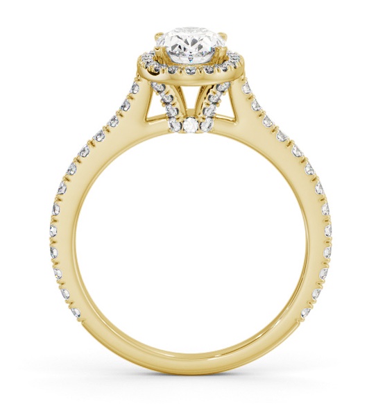Halo Oval Ring with Diamond Set Supports 18K Yellow Gold ENOV49_YG_THUMB1 