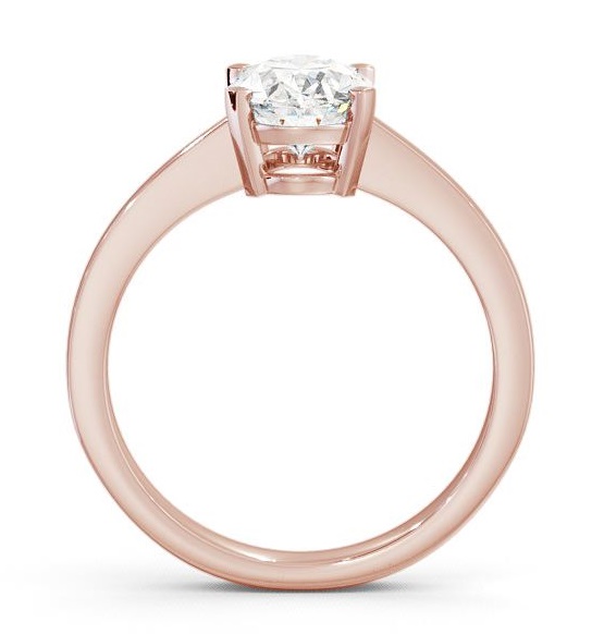 Oval Diamond Low Setting Engagement Ring 9K Rose Gold Solitaire ENOV4_RG_THUMB1