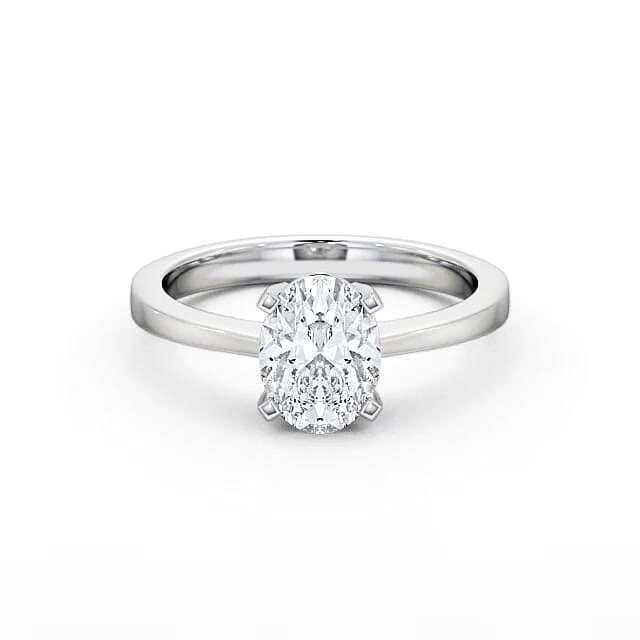 Oval Diamond Engagement Ring Platinum Solitaire - Baylee ENOV4_WG_HAND