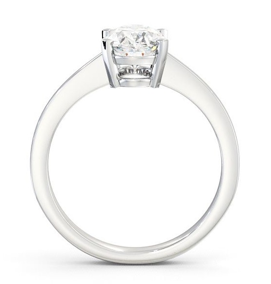 Oval Diamond Low Setting Engagement Ring Palladium Solitaire ENOV4_WG_THUMB1