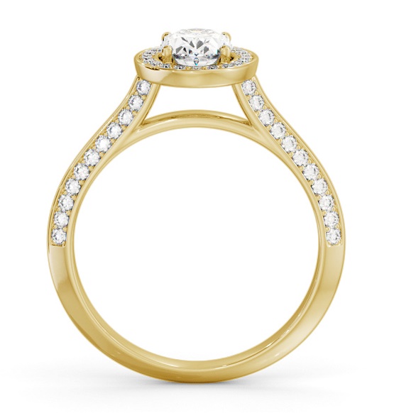 Halo Oval Diamond with Knife Edge Band Engagement Ring 18K Yellow Gold ENOV50_YG_THUMB1 