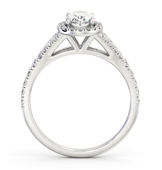 Halo Oval Diamond Split Band Engagement Ring Platinum ENOV51_WG_THUMB1 