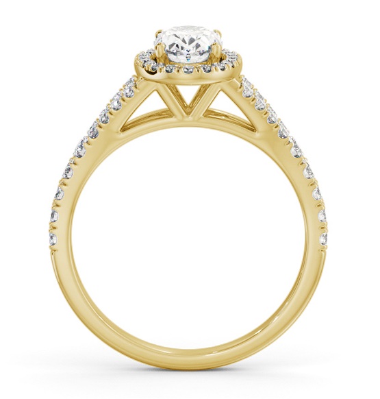 Halo Oval Diamond Split Band Engagement Ring 9K Yellow Gold ENOV51_YG_THUMB1 
