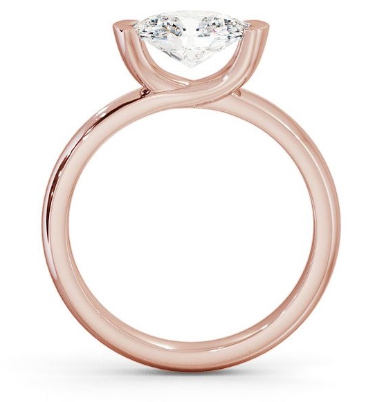 Oval Diamond Tension East West Design Engagement Ring 9K Rose Gold Solitaire ENOV5_RG_THUMB1