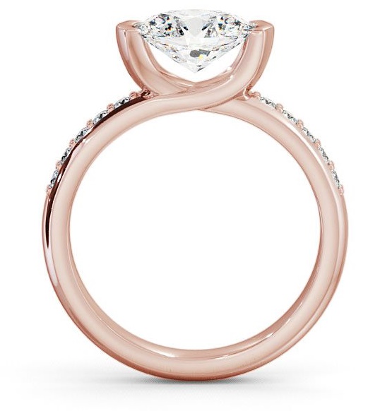 Oval Diamond East West Tension Design Ring 9K Rose Gold Solitaire ENOV5S_RG_THUMB1 