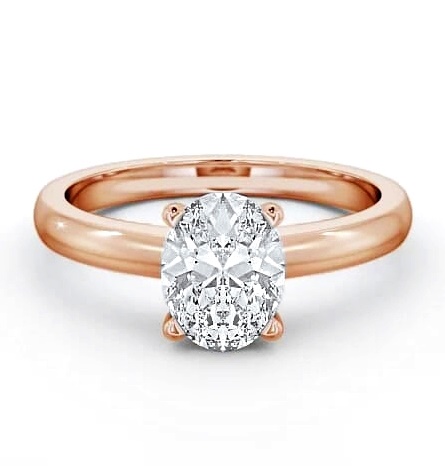 Oval Diamond 4 Prong Engagement Ring 18K Rose Gold Solitaire ENOV6_RG_THUMB1