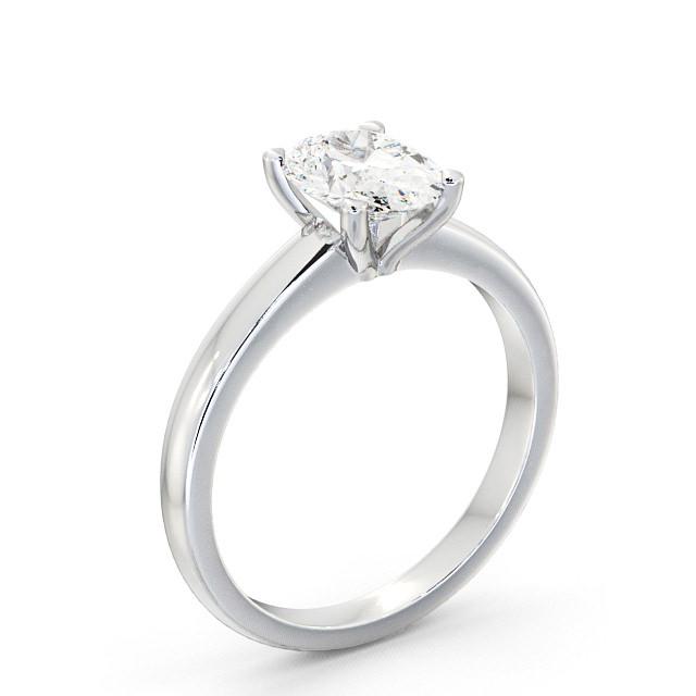 Oval Diamond Engagement Ring 18K White Gold Solitaire - Amena ENOV6_WG_HAND