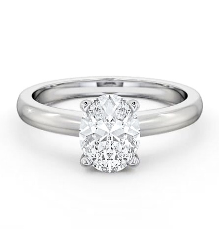 Oval Diamond 4 Prong Engagement Ring Platinum Solitaire ENOV6_WG_THUMB1