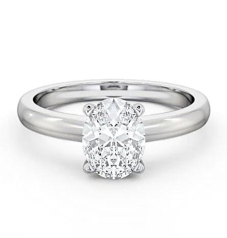 Oval Diamond 4 Prong Engagement Ring Platinum Solitaire ENOV6_WG_THUMB2 