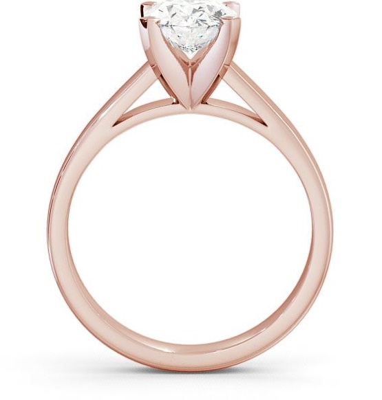Oval Diamond Square Prongs Engagement Ring 9K Rose Gold Solitaire ENOV7_RG_THUMB1